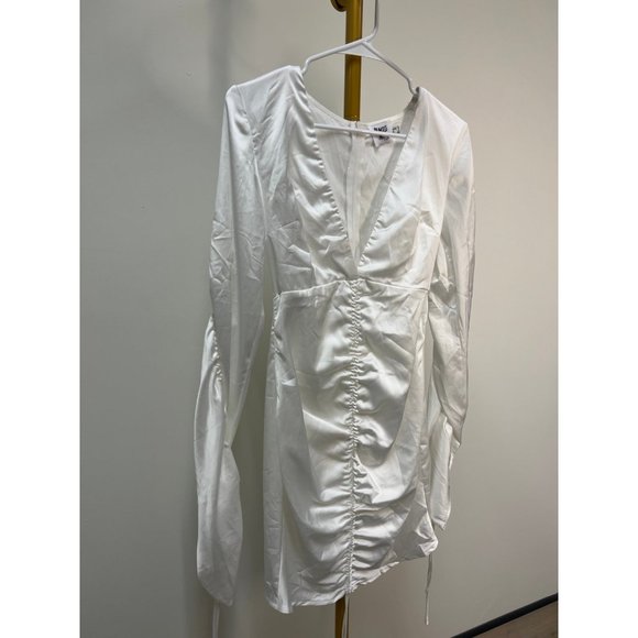 Princess Polly My City Satin White Mini Dress Sz 8 bride - Picture 10 of 11